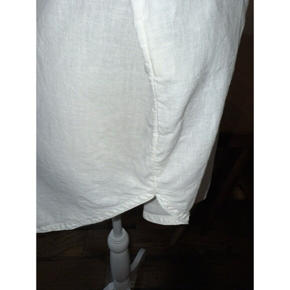 We The Free Free People White Linen Cotton Oversized Button Down Shirt M Boho - Picture 10 of 14